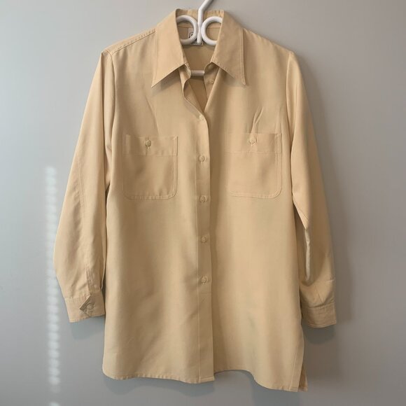 OUI button down collared blouse 100% silk - Picture 3 of 12